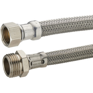 FLEXIBLE ALIM. INOX MF 1/2 - 1/2 L:500 DN8 PLAQUET