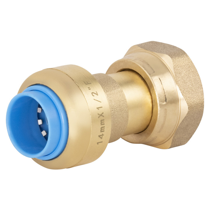 TOUTPUSH RACCORD DROIT F ÉCROU LIBRE 1/2 - Ø14