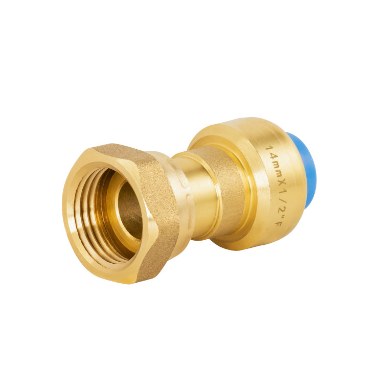 TOUTPUSH RACCORD DROIT F ÉCROU LIBRE 1/2 - Ø14