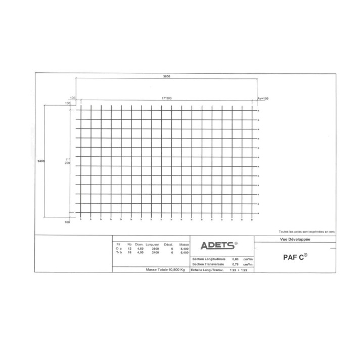 Mallas Soldadas PAF C 3600 X 2400 - 200 X 200 - Diám 4.5 mm