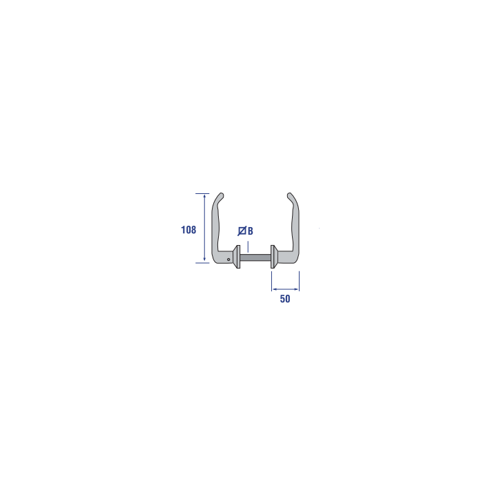 POIGNEE BEQUILLE C6 X 100 MM NOIRE