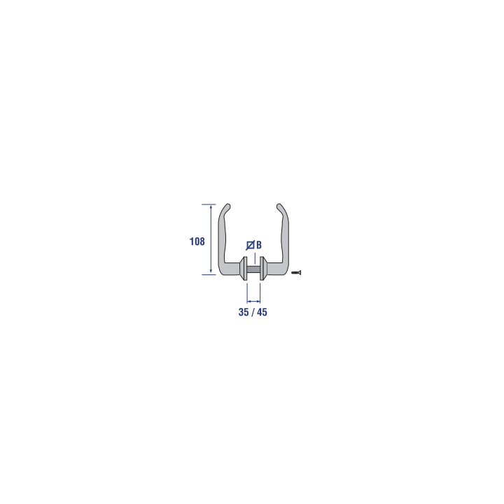 Poignee bequille c8 x 100 mm noire 40/50 - tout l'equipement portail