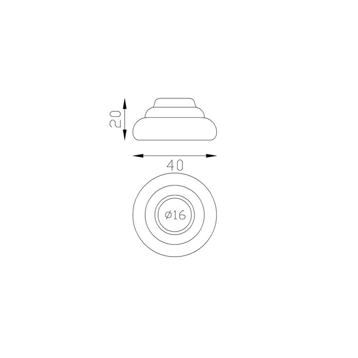 Tapa de anclaje base diámetro 40mm perforación diám 16mm - Herrería