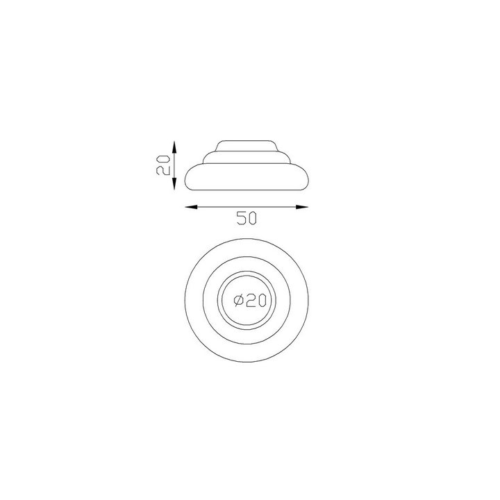 Embellecedor de anclaje con base de 50 mm de diámetro y perforación de 20 mm de diámetro - Herrería