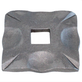 Tapa de anclaje plana cuadrada 85 agujero cuadrado 20 espesor 8 mm - Herrería