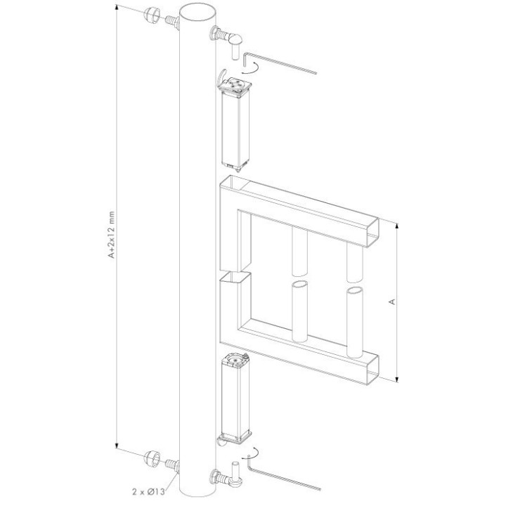 Charniere ressort portillon 130mm -espace quicallerie