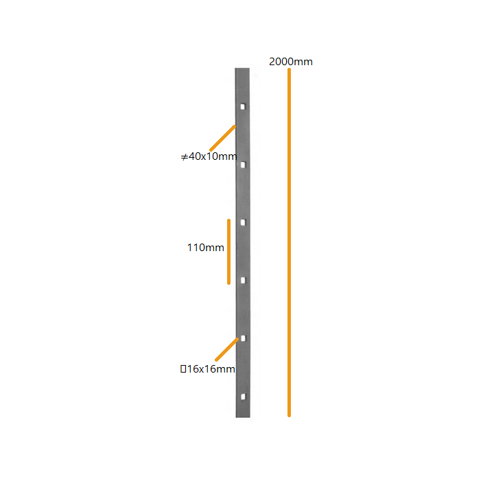 Traverse plat 40x10 percee axe carre 16 - ferronnerie Maison du fer