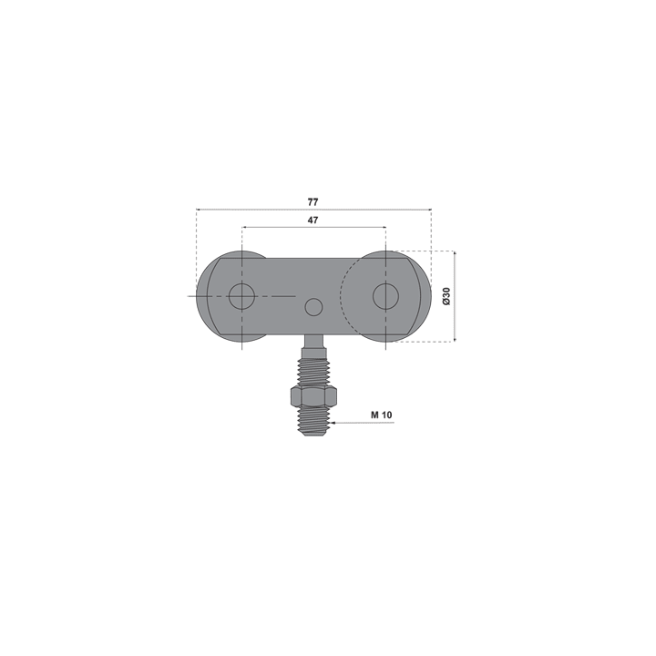Monture sur chant 235a 40kgs -  accessoire de portail coulissant