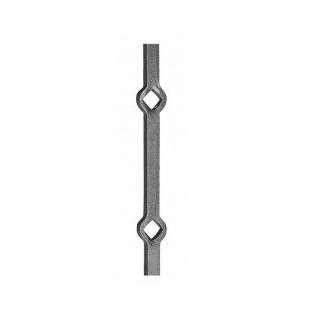 Travesaño abultado perforado cuadrado 16mm diagonal - click and collect