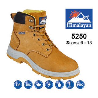 Zapatos altos de seguridad de cuero nobuck amarillo