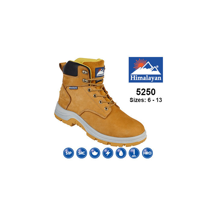 Zapatos altos de seguridad de cuero nobuck amarillo