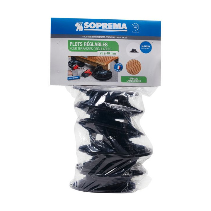 plots ajustables con tornillo para viguetas bolsa de 10 soprema® h: 25 a 40 m m