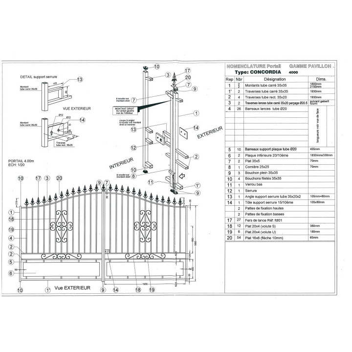 Puerta Concordia 4m - Fabricada en nuestros talleres.