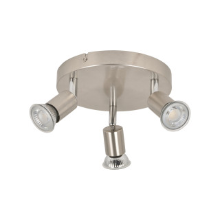 Plafón de metal aluminio cepillado corep andy 3l d19cm.