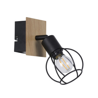 Foco metal madera oscura corep owen h18.5cm