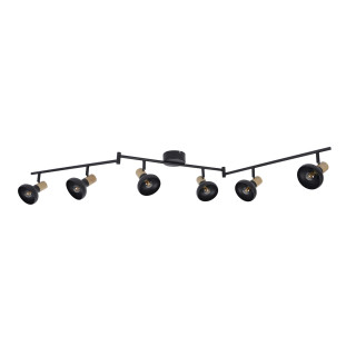 Foco de metal negro corep alvar h14,50cm.