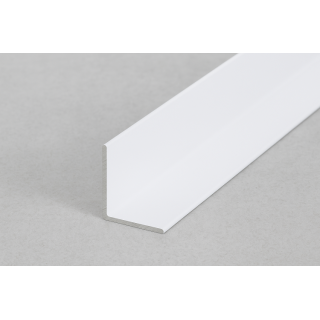 Cornière alu 25x25x2 mm - 6060 T6 laquée blanc brillant RAL 9010 | Maison du Fer