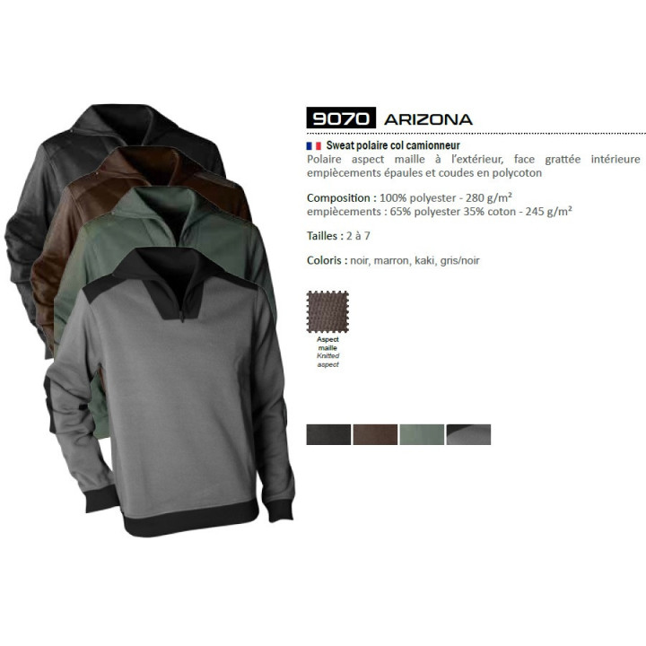 Sudadera Arizona 280g/m2 gris/negro t2 a t7 - equipo de vestimenta EPI
