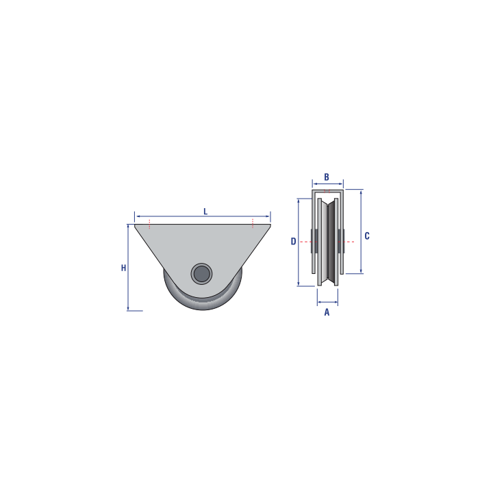 Rueda soporte ext 080 v. venta accesorio puerta