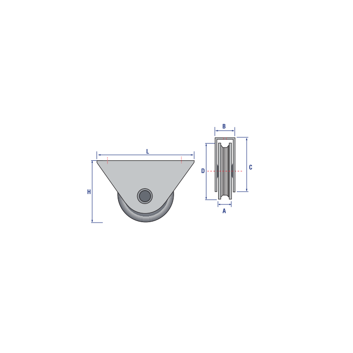 Galet support ext 080 u rond 16. vente accessoire portail