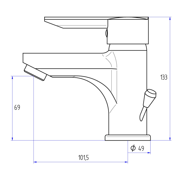 Mezclador lavabo nf alto cromado