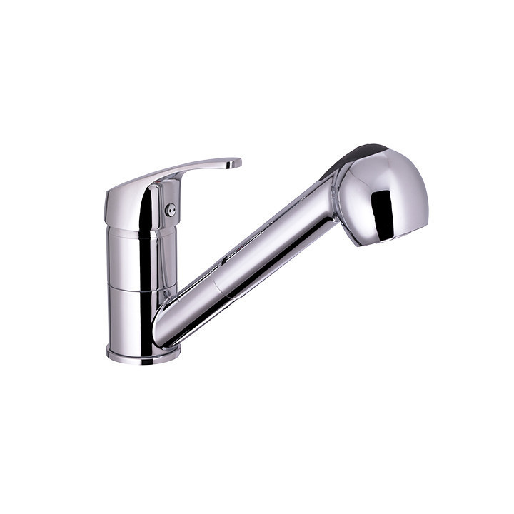 Mezclador fregadero con ducha pola cromado