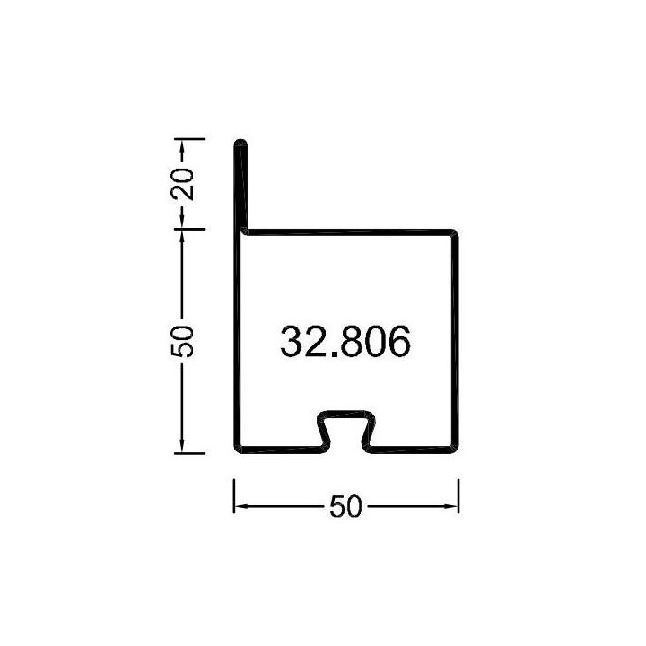 Perfil de acero Forster 32 806 - Tubular cuadrado para carpintería metálica