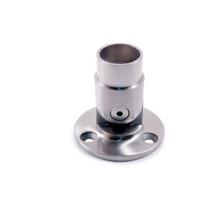 Fijación articulada para tubo redondo de 42,4mm en acero inoxidable cepillado 316