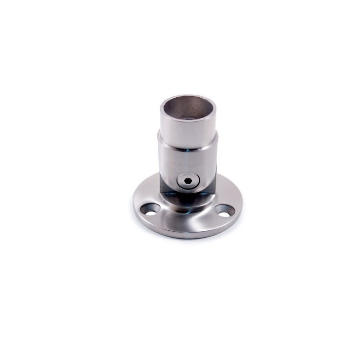 Fijación articulada para tubo redondo de 42,4mm en acero inoxidable cepillado 316