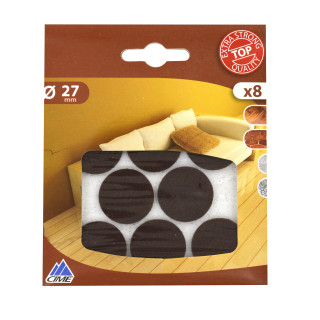 Patin adhesif feutre brun d27