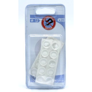 Butee ronde plastique transparent d12 x20