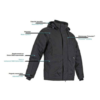 Parka acolchada multibolsillos con costuras impermeables EPI