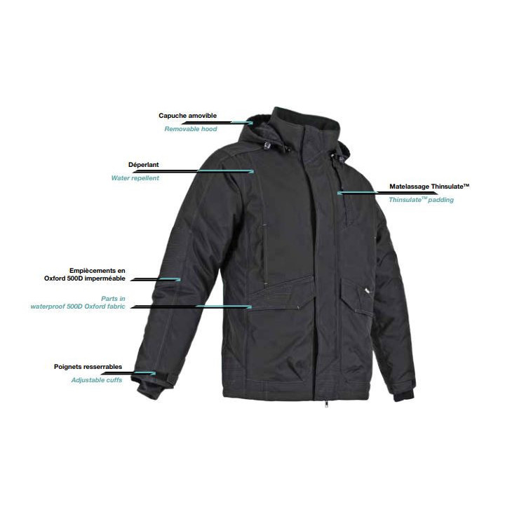 Parka acolchada multibolsillos con costuras impermeables EPI