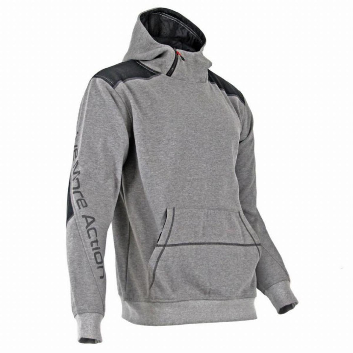 SWEAT CAPUCHE GRIS CHINE COL HT ZIPPE CYBER