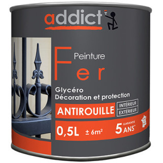 Pintura antioxidante para hierro Addict 0.5 l negro mate