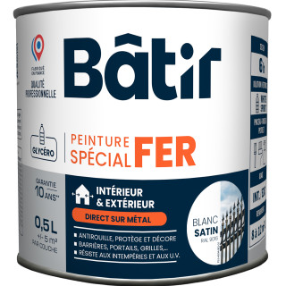 PINTURA ESPECIAL PARA HIERRO SATINADA 0,5 L BLANCO RAL 9016