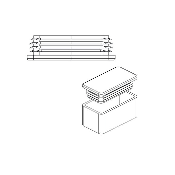 Embout rectangle 50 x 30 -  bouchon et embout plastique